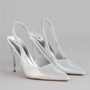 New! Windsor Glam Line Rhinestone Slingback Pumps size 6